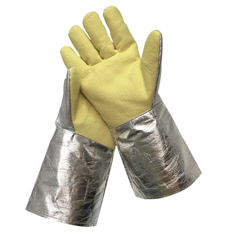 Heat Resistant Glove - Gele aramide-aluminiumcoating, hittebestendige handschoenen voor toepassingen