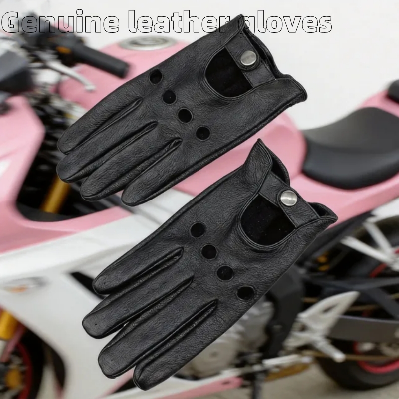 Leather Driving Glove - Comfortabele, van echt leer gemaakte motorhandschoenen