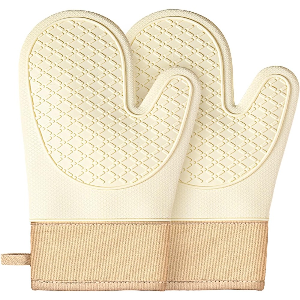 Oven Mitt Silicone - Siliconen hittebestendige ovenwanten, set van 2,