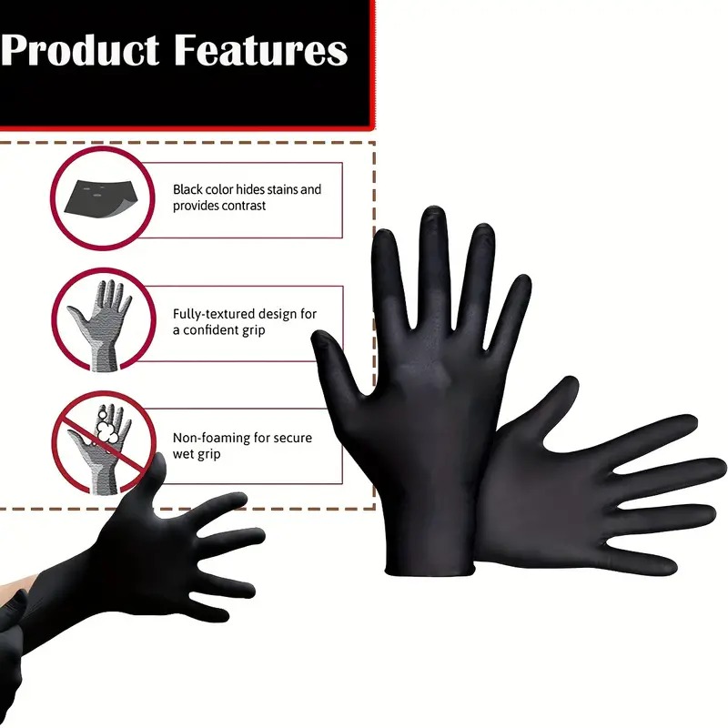 Zwarte wegwerp nitrilhandschoe - Nitrile Mechanic Glove recensie en prijs